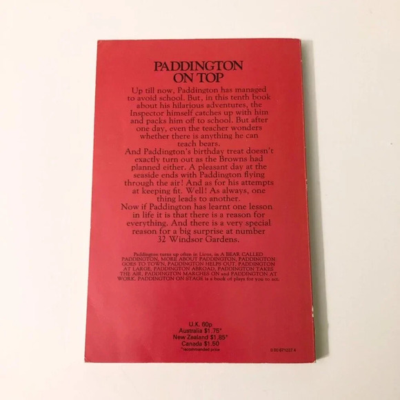 Vtg 1977  Paddington Bear On Top Fontana Lions Book Paperback Michael Bond - Picture 3 of 16